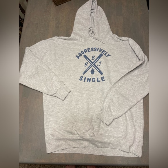Aggressively Single • Light Gray Sweatshirt - Unisex XL - Picture 2 of 4